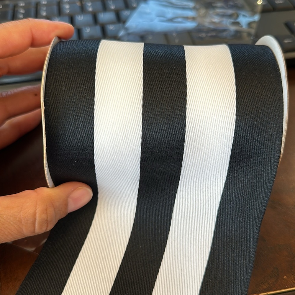 New Robert Stanley wired ribbon - black and white